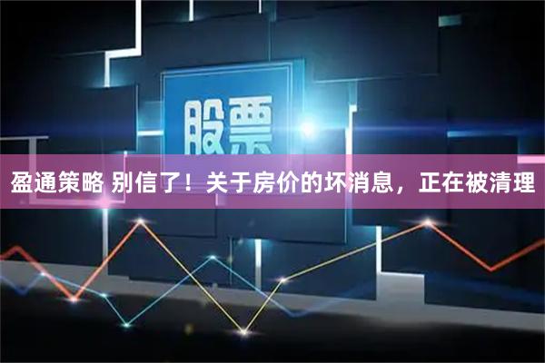 盈通策略 别信了！关于房价的坏消息，正在被清理